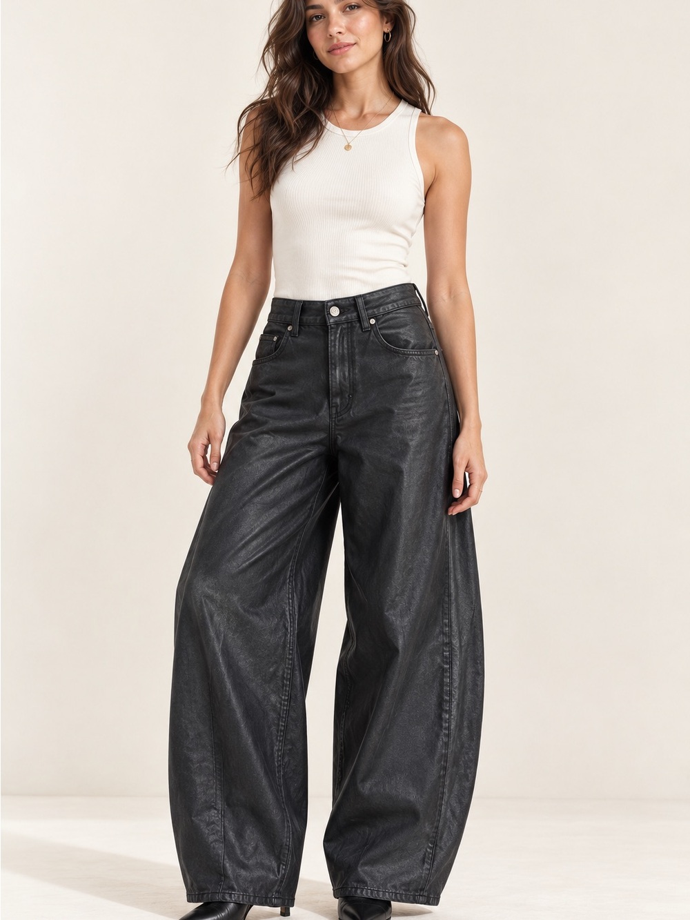 Levi’s Premium Super Baggy Barrel Coated Black Jeans 28x30 NWT
